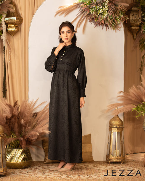 Satin Long Dress Long Sleeves 59291